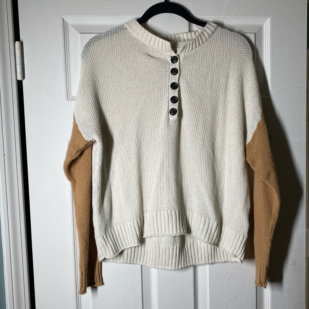 American Eagle colorblock henley sweater